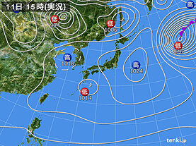 実況天気図(2025年03月11日)