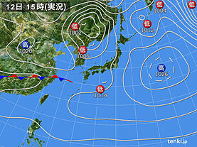 実況天気図(2025年03月12日)