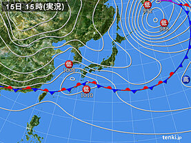 実況天気図(2025年03月15日)