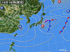 実況天気図(2025年03月19日)