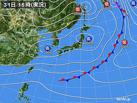 実況天気図(2025年03月31日)