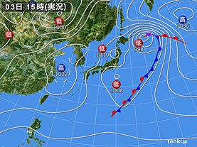実況天気図(2025年04月03日)