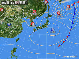 実況天気図(2025年04月05日)