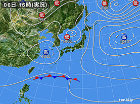 実況天気図(2025年04月06日)