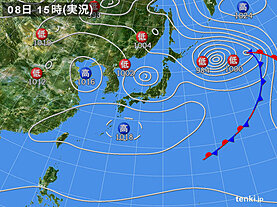 実況天気図(2025年04月08日)