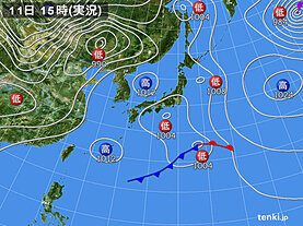 実況天気図(2025年04月11日)