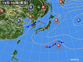 実況天気図(2025年04月19日)