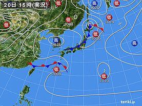 実況天気図(2025年04月20日)