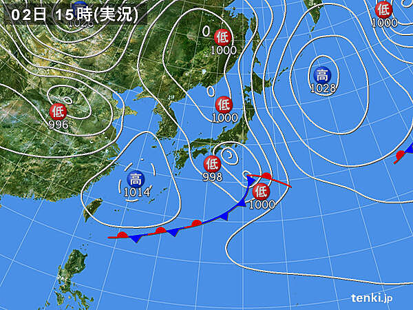 実況天気図(2025年05月02日)