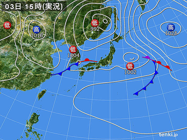 実況天気図(2025年05月03日)
