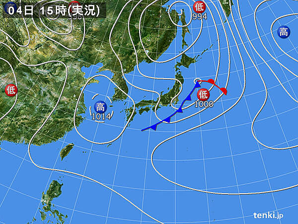 実況天気図(2025年05月04日)