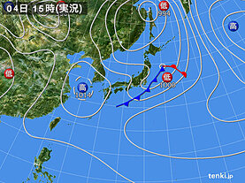 実況天気図(2025年05月04日)
