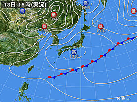 実況天気図(2025年05月13日)