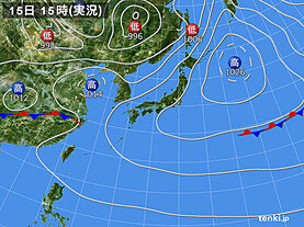 実況天気図(2025年05月15日)