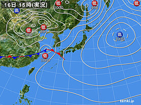実況天気図(2025年05月16日)