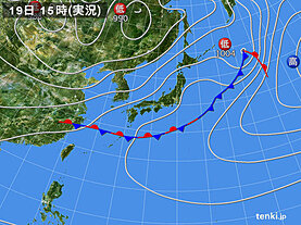 実況天気図(2025年05月19日)