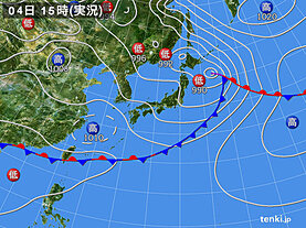 実況天気図(2025年06月04日)
