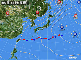 実況天気図(2025年06月06日)
