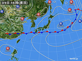 実況天気図(2025年06月09日)