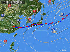 実況天気図(2025年06月10日)