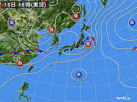 実況天気図(2025年06月15日)
