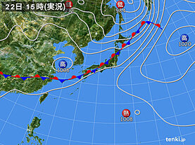 実況天気図(2025年06月22日)