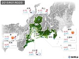 2015年01月02日の東海地方の実況天気