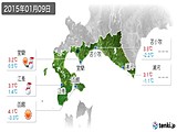 2015年01月09日の道南の実況天気