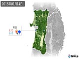 2015年01月14日の秋田県の実況天気