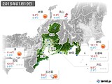 2015年01月19日の東海地方の実況天気