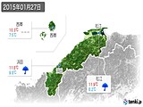 2015年01月27日の島根県の実況天気