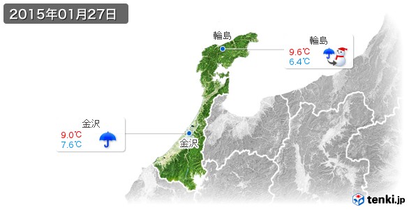 石川県(2015年01月27日の天気