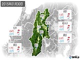 2015年01月30日の長野県の実況天気