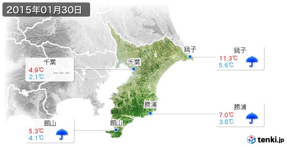 千葉県(2015年01月30日の天気