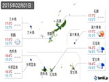 実況天気(2015年02月01日)