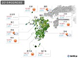 2015年02月03日の九州地方の実況天気