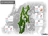 2015年02月05日の長野県の実況天気