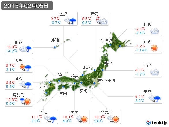 (2015年02月05日の天気