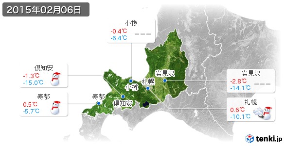 道央(2015年02月06日の天気