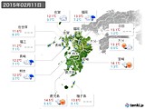 実況天気(2015年02月11日)