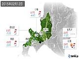 2015年02月12日の道央の実況天気