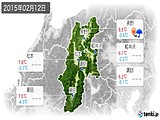 2015年02月12日の長野県の実況天気