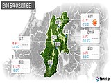 2015年02月16日の長野県の実況天気