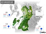 2015年02月16日の熊本県の実況天気