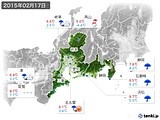 2015年02月17日の東海地方の実況天気