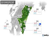 2015年02月23日の宮崎県の実況天気