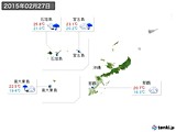 2015年02月27日の沖縄地方の実況天気