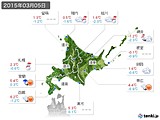 2015年03月05日の北海道地方の実況天気