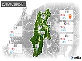 2015年03月05日の長野県の実況天気