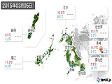 実況天気(2015年03月05日)